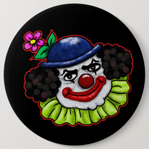 Bubbles the Creepy Clown Halloween-Roligt Knapp