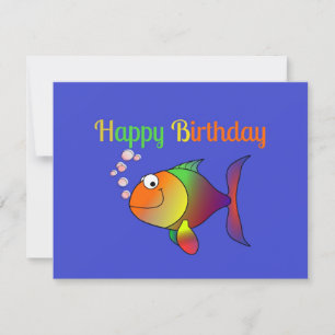 Bubbles the Fish, söt och färgglad, Kort