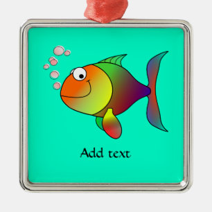 Bubbles, The Fish, template Metall Ornament