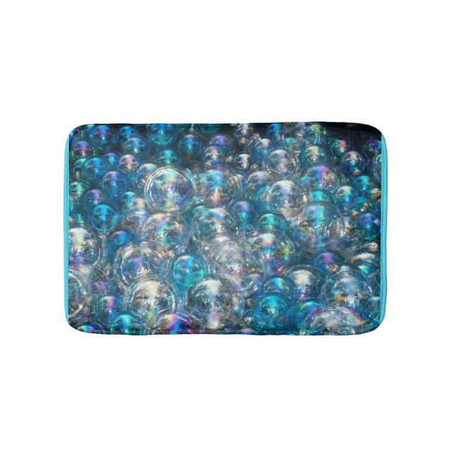Bubbles Tiny Blue Bubbles Bath Mat Anpassningsbar  Badrumsmatta (Framsidan)