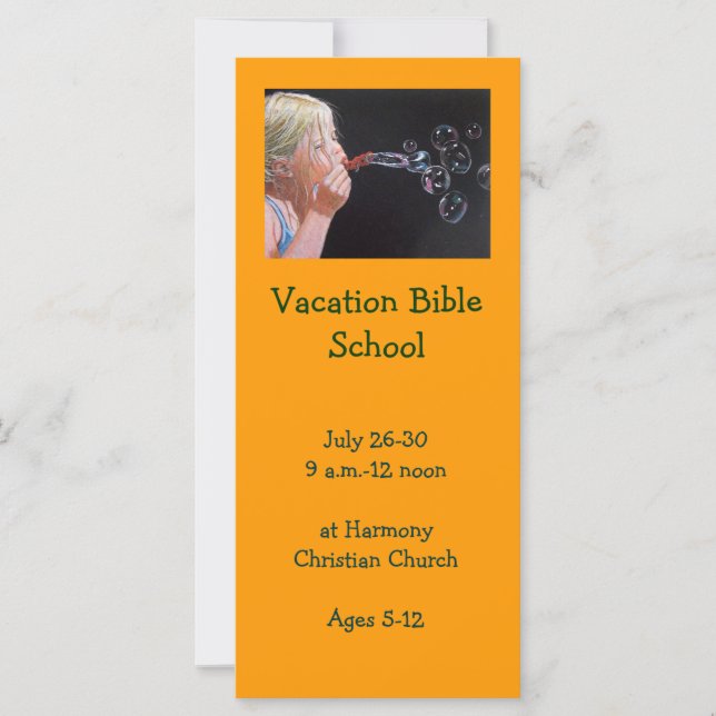 BUBBLES: VACATION BIBLE SCHOL INVITATION CARDS (Framsida)