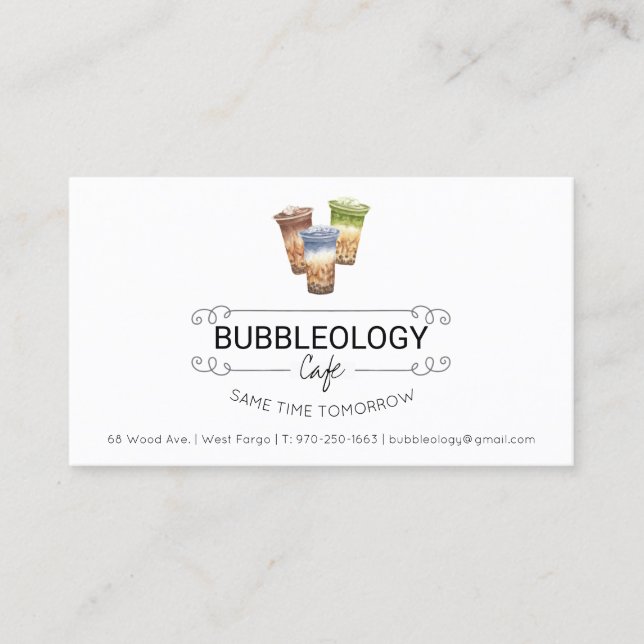 Bubbleteafföretag lojalitetskort (Framsida)