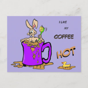 Bubbling Bunny Coffee Älskare Cust. Vykort