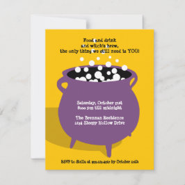 Bubbling cauldron-potion gult Halloween fest Inbjudningar