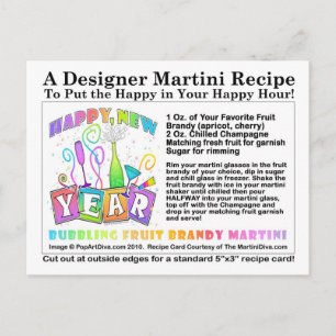 Bubbling Fruit Brandy Martini Recipe-vykort Vykort