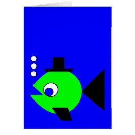 Bubbling Hat Fish Hälsningskort