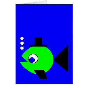Bubbling Hat Fish Hälsningskort