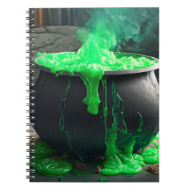 Bubbling Witch's Cauldron Halloween Anteckningsbok