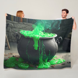 Bubbling Witch's Cauldron Halloween Fleecefilt