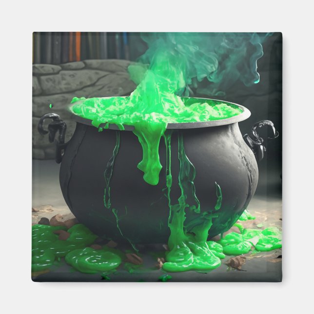 Bubbling Witch's Cauldron Halloween Magnet (Framsidan)