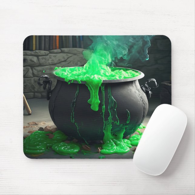 Bubbling Witch's Cauldron Halloween Musmatta (Med mus)