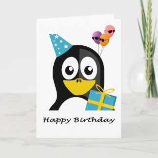 Bubblingkort för Grattis på födelsedagen Penguin & Kort