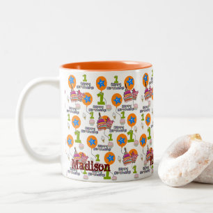 Bubblor #1, grattis på födelsedagen Mugg, första f Två-Tonad Mugg