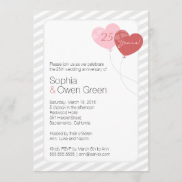 Bubblor 25:e årsdagen Silver Bröllop Party Inbjudningar