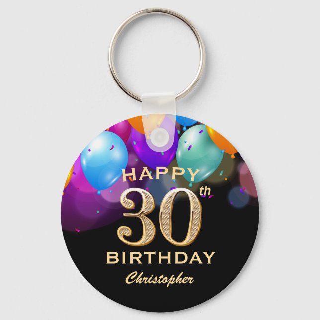 Bubblor 30års födelsedag Party och Guld Nyckelring (Framsida)