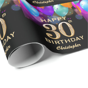 Bubblor 30års födelsedag Party och Guld Presentpapper
