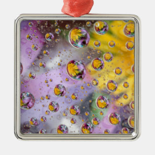 Bubblor abstrakt med blommor. Kredit: Nancy Julgransprydnad Metall