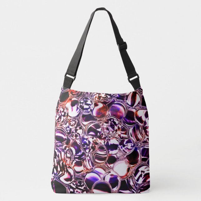 Bubblor av färg-glas eller ädelstenar? axelväska (Framsida)