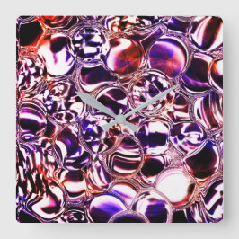 Bubblor av färg-glas eller ädelstenar? fyrkantig klocka