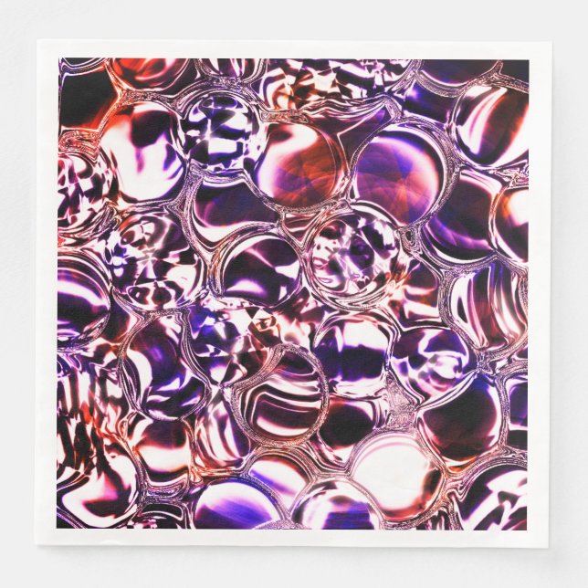 Bubblor av färg-glas eller ädelstenar? pappersservett (Framsida)
