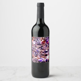 Bubblor av färg-glas eller ädelstenar? vinflaska etikett