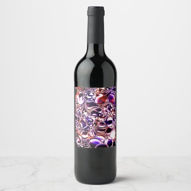 Bubblor av färg-glas eller ädelstenar? vinflaska etikett (Framsida)