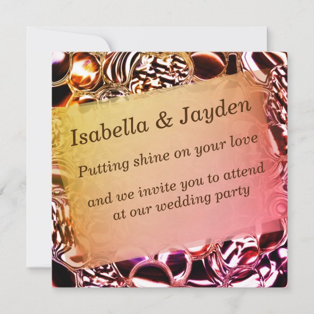 Bubblor av glas eller av tugglaxtoner inbjudningar (Framsida)