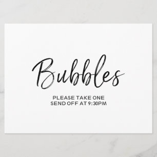 "Bubblor" Avskeds Skylt Stilig Handskriven Bokst Inbjudningar