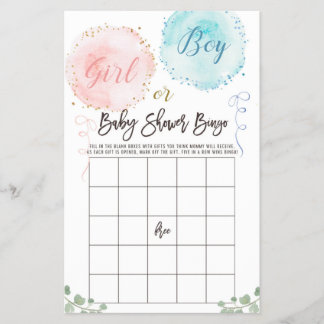 Bubblor babyskor Bingo-spel Flygblad
