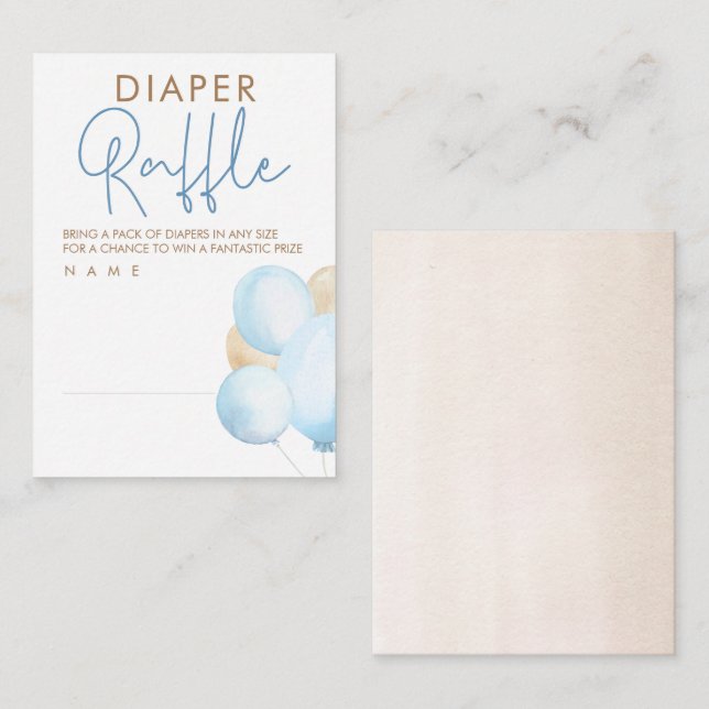 Bubblor Babyskor Diaper Raffle Biljett Enclosur Tilläggskort (Fram/baksida)