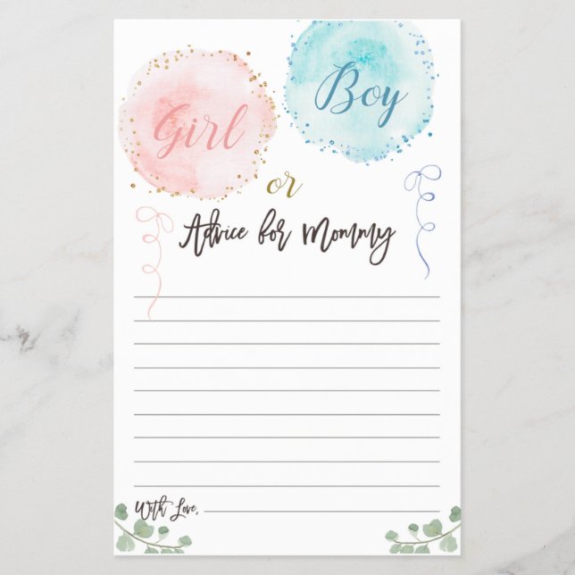 Bubblor, babyvykort flygblad (Framsidan)