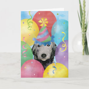 Bubblor Bedlington Terrier Card från födelsedagen Kort