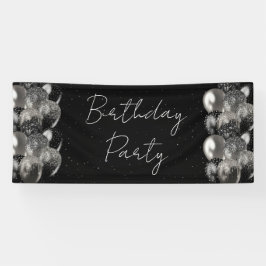 Bubblor Birthday Black Silver Glitter Party