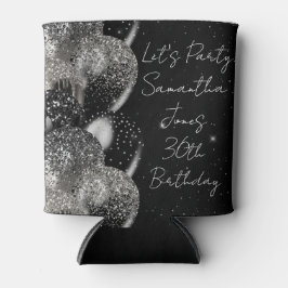 Bubblor Birthday Black Silver Glitter Party