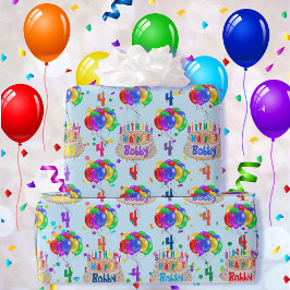 Bubblor Birthday Cake Personalize Boy's Namn Age Presentpapper