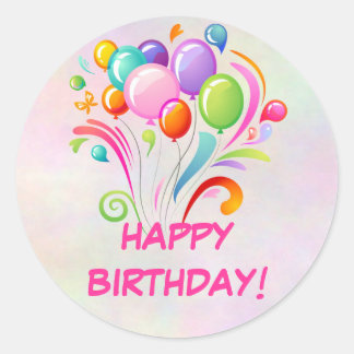 Bubblor Birthday Stickers Runt Klistermärke