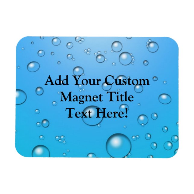 Bubblor, blå Vatten Magnet (Horisontell)