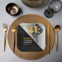Bubblor Elegant Black | Guld 21:a födelsedagen Par