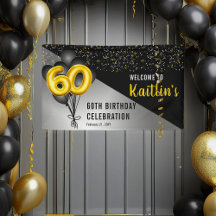 Bubblor Elegant Black | Guld 60:e Födelsedagsfeste