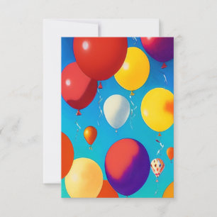 Bubblor, färgstarka firar Flat Card-gratulationer Tack Kort
