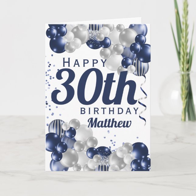 Bubblor för 30års födelsedag-flottan kort (Framsida)