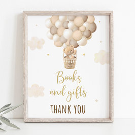 Bubblor för babyskor i Guld Nalle Poster