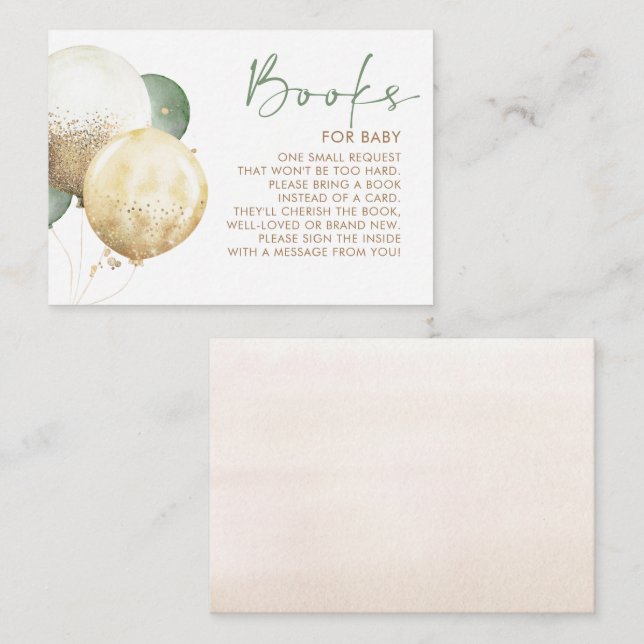 Bubblor för brun och Grönt, babyskor Bokar Tilläggskort (Fram/baksida)