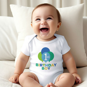 Bubblor för den moderna första födelsedagen Pojke- Tee Shirt