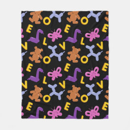 Bubblor för djur och KÄRLEK Brev Fleecefilt