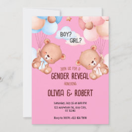 Bubblor för inbjudan att visa Gender för nalle