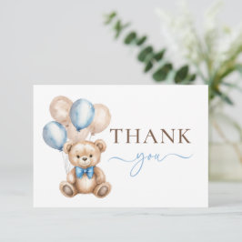 Bubblor för Nalle | Blue Boy Baby Shower Tack Kort