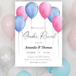 Bubblor för rosa eller blått Gender Inbjudningar
