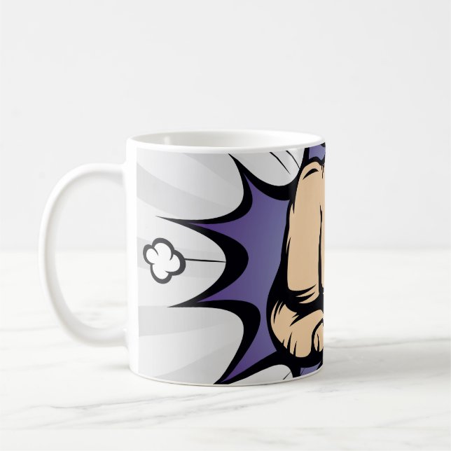 Bubblor för tecknad av popkonst är utformade. Vint Kaffemugg (Vänster)