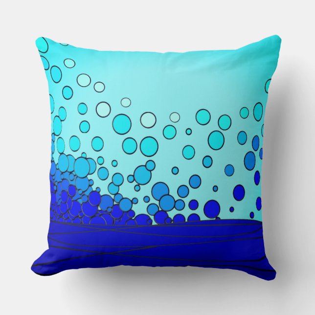 Bubblor från Blå Vatten Kudde (Framsida)